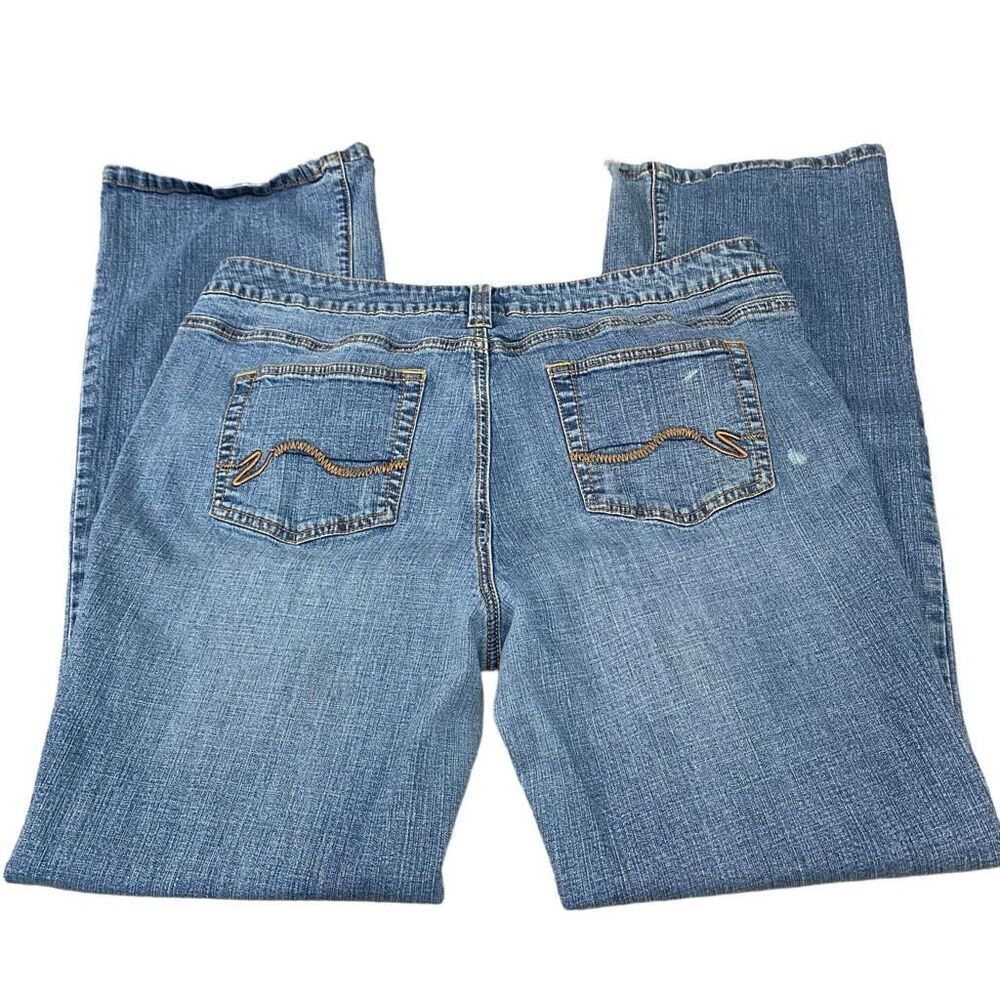 a.n.a. A New Approach Wide Leg Flare Blue Jeans Size 16 - Picture 3 of 11